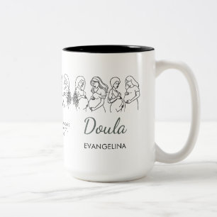 Persoonlijke Lijnkunst Midwife Doula Tweekleurige Koffiemok