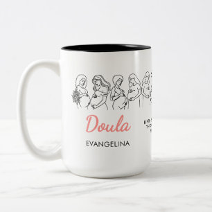 Persoonlijke Lijnkunst Midwife Doula Tweekleurige Koffiemok