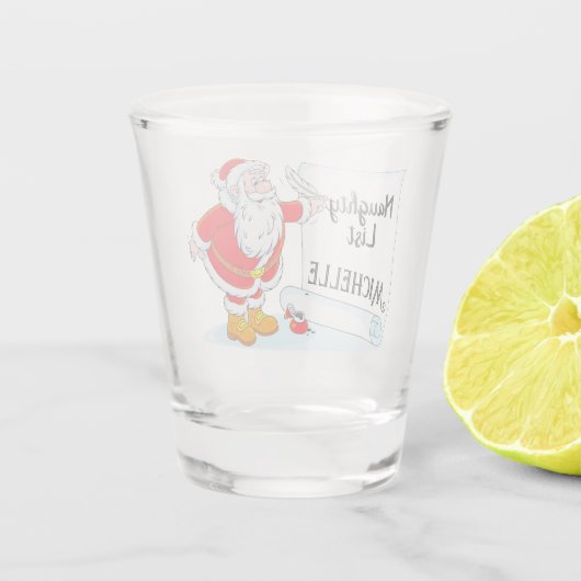 Persoonlijke lijst met namen voor kerstmis shot glas (Achterkant)