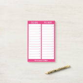 Persoonlijke lijst - Te doen, te kopen - Hot Pink Post-it® Notes (Op bureau)