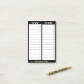 Persoonlijke lijst - Te doen, te kopen - zwart Post-it® Notes (Op bureau)