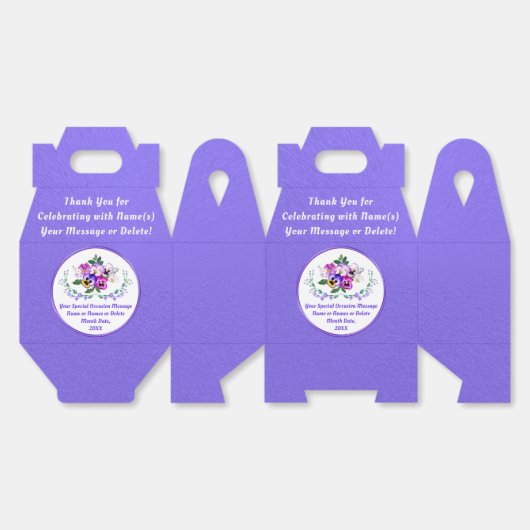 Persoonlijke Lila Driekleurige Viooltjes, Bloem Ge Bedankdoosjes (Ongevouwen)