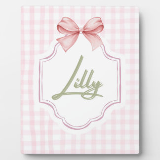 Persoonlijke Lilly Baby Meisje Slaapkamer Boog & G Fotoplaat