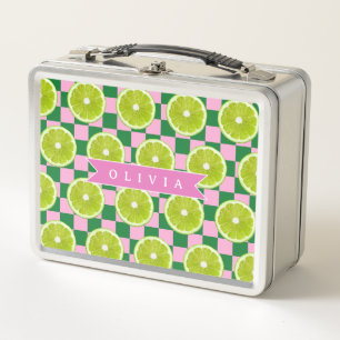 Persoonlijke Lime Gingham Citrus Aangepaste Naam