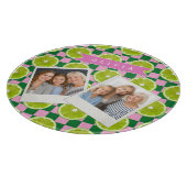 Persoonlijke Lime Gingham Citrus Aangepaste Naam Snijplank (Hoek)