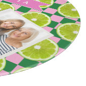 Persoonlijke Lime Gingham Citrus Aangepaste Naam Snijplank (Hoek)