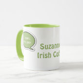 Persoonlijke Lime Green Speech Bubble Irish Coffee Mok (Voorkant links)