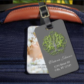 Persoonlijke Lime Swirl Boom Wortels van Liefde Tr Bagagelabel