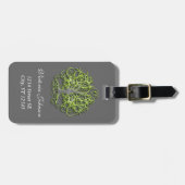 Persoonlijke Lime Swirl Boom Wortels van Liefde Tr Bagagelabel (Voorkant horizontaal)