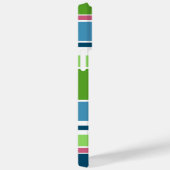 Persoonlijke Limegroene Donkerblauwe Roze Streep K Case-Mate iPhone Case (Achterkant / Rechts)