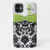 Persoonlijke Limoen, zwart, zilveren Damask Case-Mate iPhone Case (Achterkant)