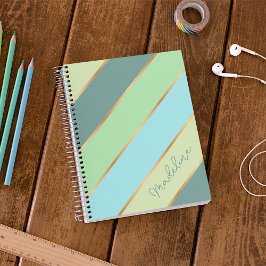 Persoonlijke limoengroene aqua turquoise blauwe go notitieboek