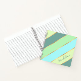 Persoonlijke limoengroene aqua turquoise blauwe go notitieboek