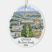 Persoonlijke Lincoln-versiering, Op maat Nebraska Keramisch Ornament (Links)
