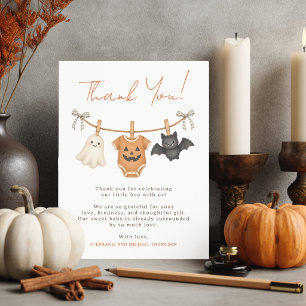Persoonlijke Little Boo Halloween Baby Shower Bedankkaart