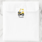 Persoonlijke Little Digger voor kinderen Vierkante Sticker (Tas)