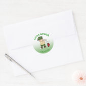Persoonlijke Little Golfer Klassieke Ronde Sticker (Envelop)