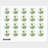 Persoonlijke Little Golfer Klassieke Ronde Sticker (Vel)