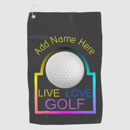 Persoonlijke Live Love Golf Towel Golfhanddoek (Voorkant)