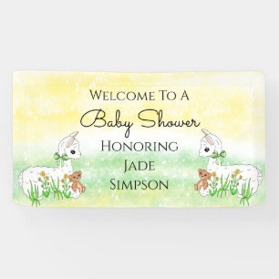 Persoonlijke Llama Thema Baby Shower Spandoek
