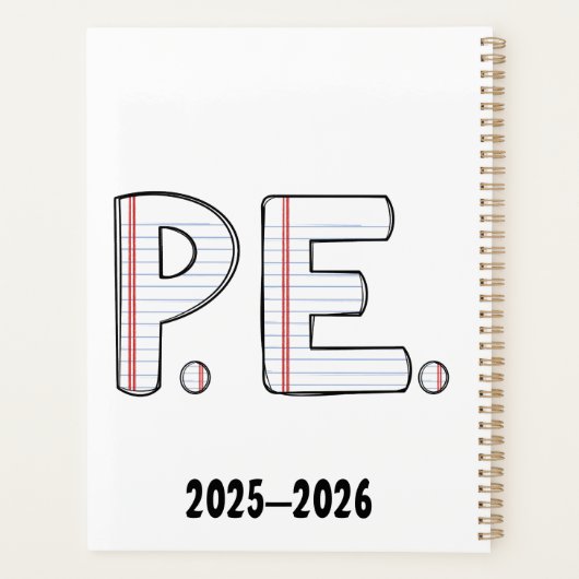 Persoonlijke LO-docentplanner met initiaal Planner (Achterkant)