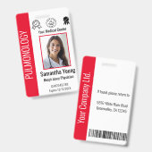 Persoonlijke Logo en foto-ID van het ziekenhuis Badge (Front & Back)