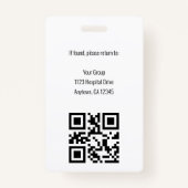 Persoonlijke Logo en foto-ID van het ziekenhuis Badge (Achterkant)