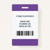 Persoonlijke Logo en foto-ID van medisch medewerke Badge (Achterkant)