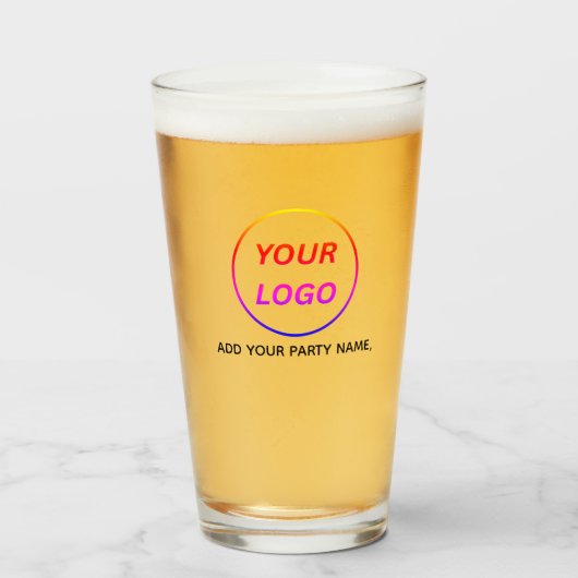 Persoonlijke Logo en Tekst Bierglazen Glas (Voorkant gevuld)