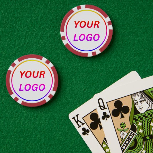 Persoonlijke Logo en Tekst Cool Rode Pokerfiches Poker Chips (Pokertafel (Dubbel))