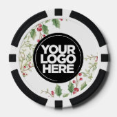 Persoonlijke Logo en Tekst Hulstbes Kerstmis Poker Chips (Voorkant)