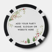 Persoonlijke Logo en Tekst Hulstbes Kerstmis Poker Chips (Achterkant)