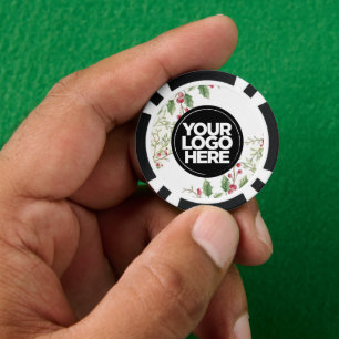 Persoonlijke Logo en Tekst Hulstbes Kerstmis Poker Chips