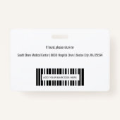 Persoonlijke Logo foto-ID van medisch medewerker Badge (Achterkant)