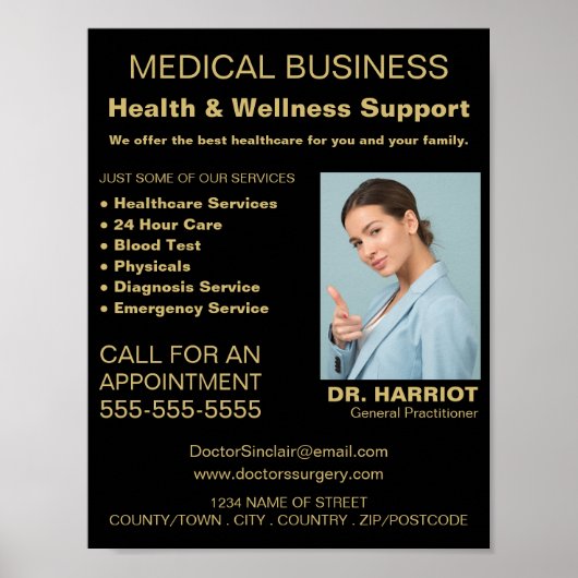 Persoonlijke Logo, huisarts, verpleegster Poster (Voorkant)