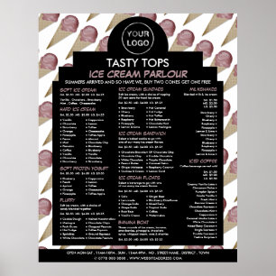Persoonlijke Logo, menu Ice Cream Parlor Poster