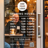 Persoonlijke logo QR-code voor openingsuren van he Raamsticker