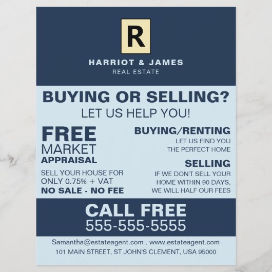 Persoonlijke Logo, Realtor, Estate Agent Flyer (Voorkant)