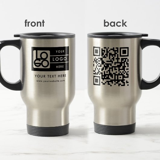Persoonlijke Logo Website QR Code Tekst Promotione Reisbeker