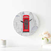 Persoonlijke Londense Rode Telefooncel & Silhouet Grote Klok (Huis)