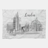 Persoonlijke London Black & White Tea Towel Theedoek (Horizontaal)