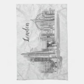 Persoonlijke London Black & White Tea Towel Theedoek (Verticaal)