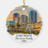 Persoonlijke Long Beach Versiering Aangepast Calif Keramisch Ornament (Voorkant)