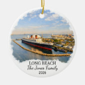 Persoonlijke Long Beach Versiering Aangepast Calif Keramisch Ornament (Voorkant)