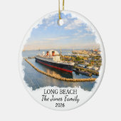 Persoonlijke Long Beach Versiering Aangepast Calif Keramisch Ornament (Links)