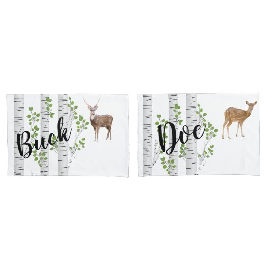 Persoonlijke loods Hoesjes Deer Doe Buck Woodland  Kussensloop (Voorkant-Set)