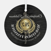 Persoonlijke loper 26.2 Marathon Keepasmedaille Glas Ornament (Achterkant)