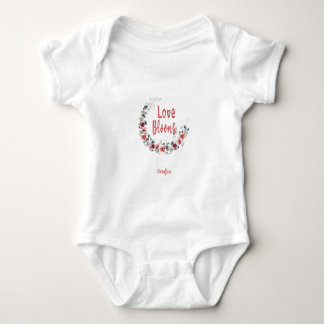 Persoonlijke Love Blooms  Romper