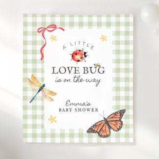 Persoonlijke Love Bug op Weg Baby Shower Decoratie Wandkleed