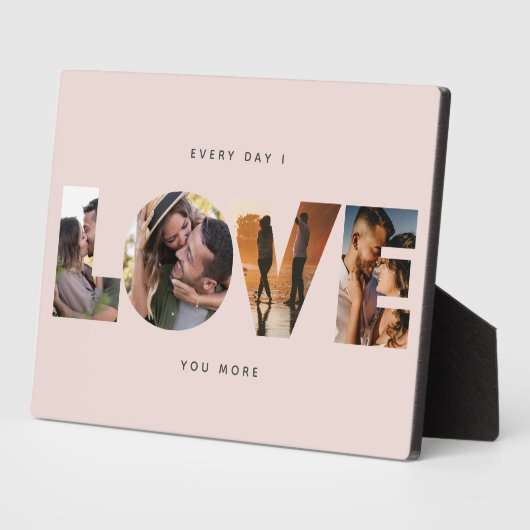 Persoonlijke LOVE Fotocollage Modern Minimalistisc Fotoplaat (Zijkant)